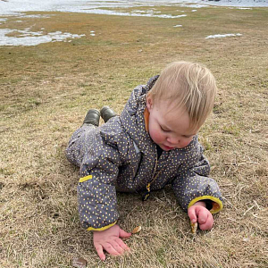 Комбинезон зимний Ducksday "Baby Puck", пирамиды на сером